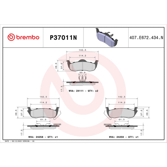 KT00852 Brembo Ceramic Brake Pad and UV Coated Solid  Brake Disc Kit Brembo Brake Canada