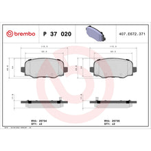 Load image into Gallery viewer, P37020 Brembo Premium Low-Met OE Equivalent Pad Brembo Brake Canada