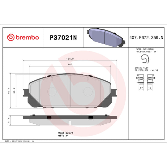 KT00A35 Brembo Ceramic Brake Pad and UV Coated PVT  Brake Disc Kit Brembo Brake Canada