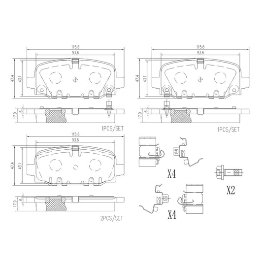 P37024N Brembo PRIME Ceramic Disc Brake Pad Set Brembo Brake Canada