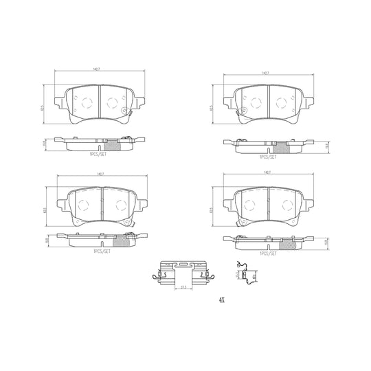 P37029N Brembo PRIME Ceramic Disc Brake Pad Set Brembo Brake Canada