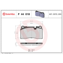 Load image into Gallery viewer, P44018 Brembo Premium Low-Met OE Equivalent Pad Brembo Brake Canada