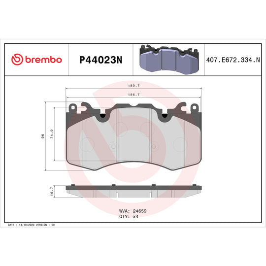 KT00C38 Brembo Ceramic Brake Pad and UV Coated PVT  Brake Disc Kit Brembo Brake Canada