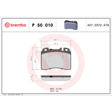 Load image into Gallery viewer, P50010 Brembo Premium Low-Met OE Equivalent Pad Brembo Brake Canada