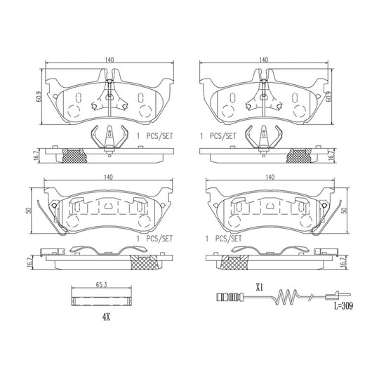 P50044N Brembo PRIME Ceramic Disc Brake Pad Set Brembo Brake Canada