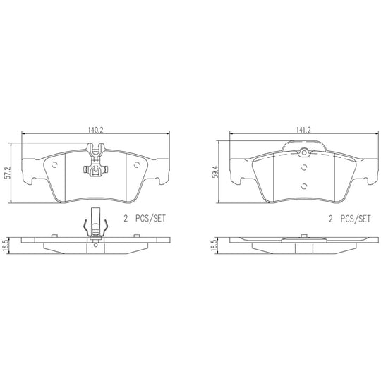 P50052N Brembo PRIME Ceramic Disc Brake Pad Set Brembo Brake Canada