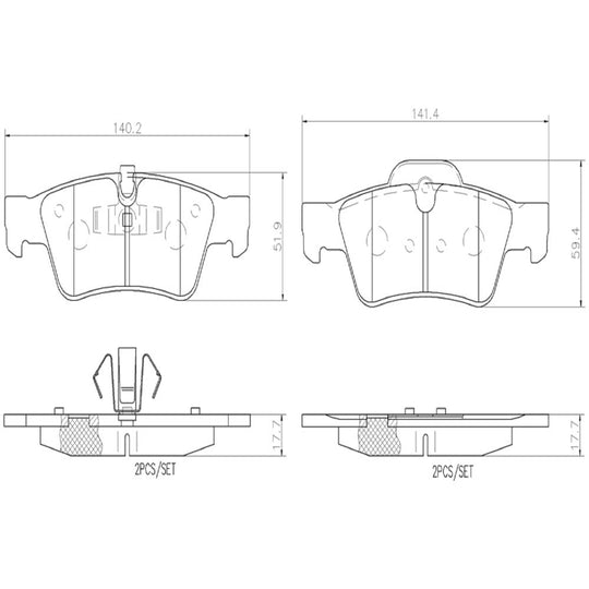 P50064N Brembo PRIME Ceramic Disc Brake Pad Set Brembo Brake Canada