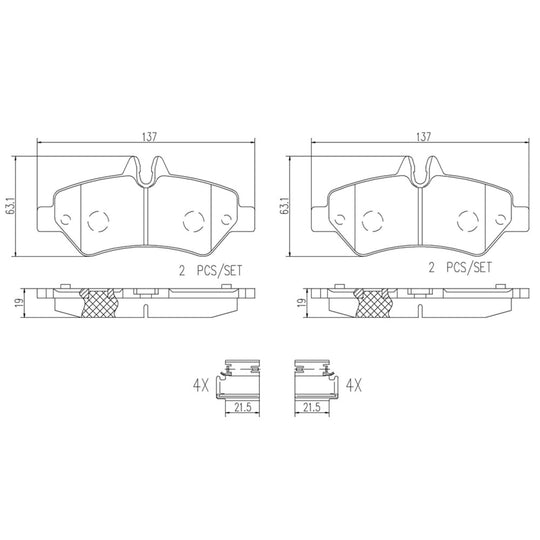 P50084N Brembo PRIME Ceramic Disc Brake Pad Set Brembo Brake Canada