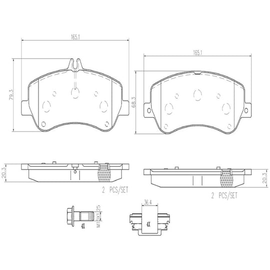 P50086N Brembo PRIME Ceramic Disc Brake Pad Set Brembo Brake Canada