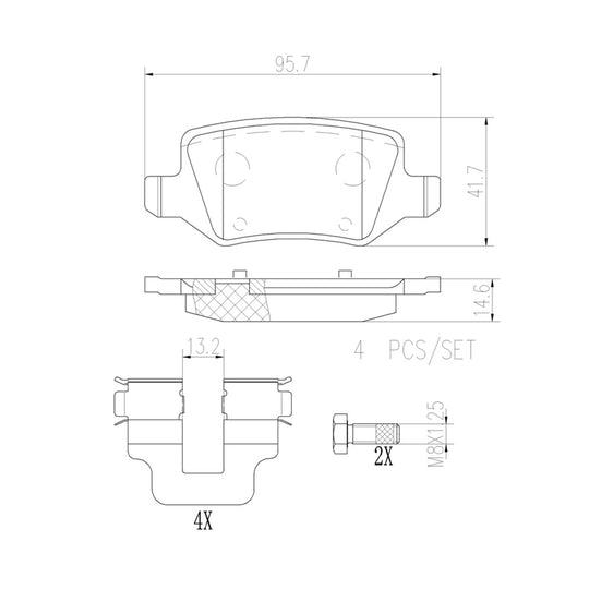 P50090N Brembo PRIME Ceramic Disc Brake Pad Set Brembo Brake Canada
