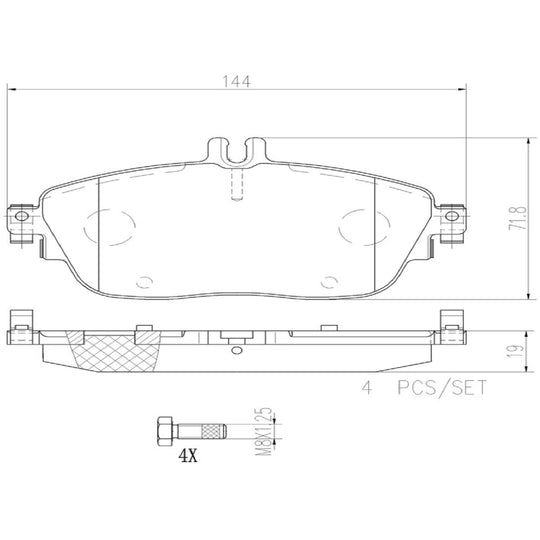 P50093N Brembo PRIME Ceramic Disc Brake Pad Set Brembo Brake Canada