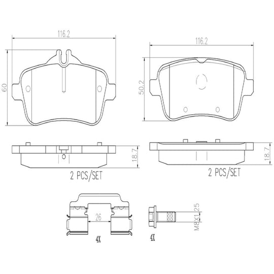 P50099N Brembo PRIME Ceramic Disc Brake Pad Set Brembo Brake Canada