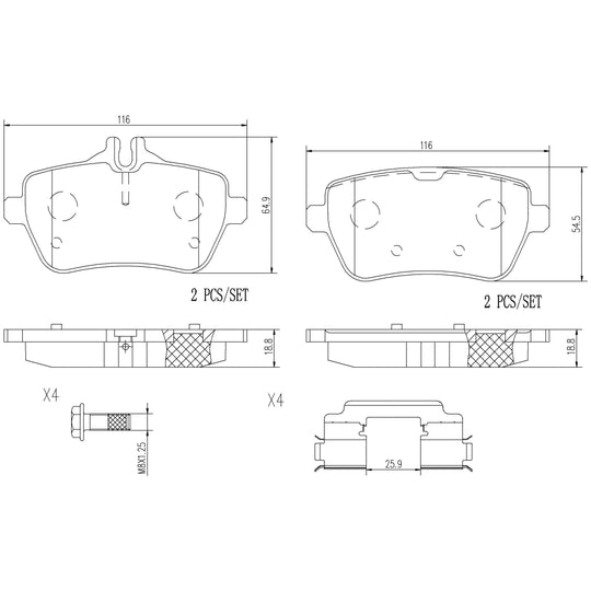 P50103N Brembo PRIME Ceramic Disc Brake Pad Set Brembo Brake Canada
