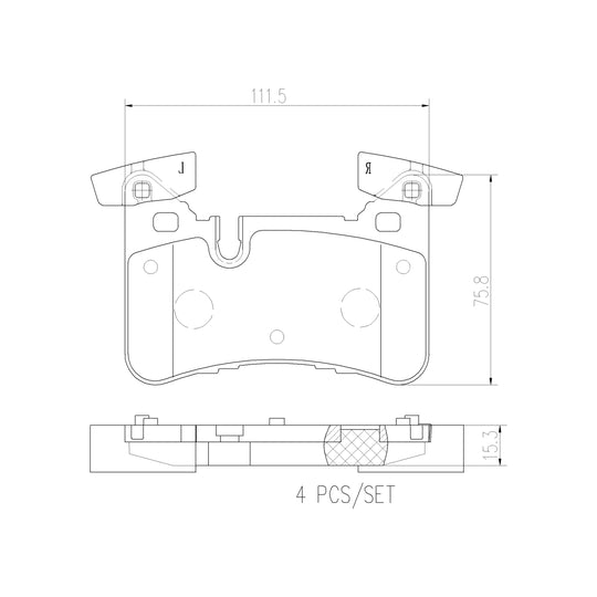 P50110N Brembo PRIME Ceramic Disc Brake Pad Set Brembo Brake Canada