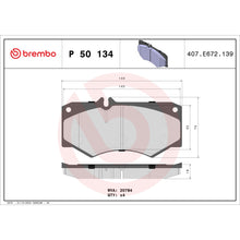 Load image into Gallery viewer, P50134 Brembo Premium Low-Met OE Equivalent Pad Brembo Brake Canada