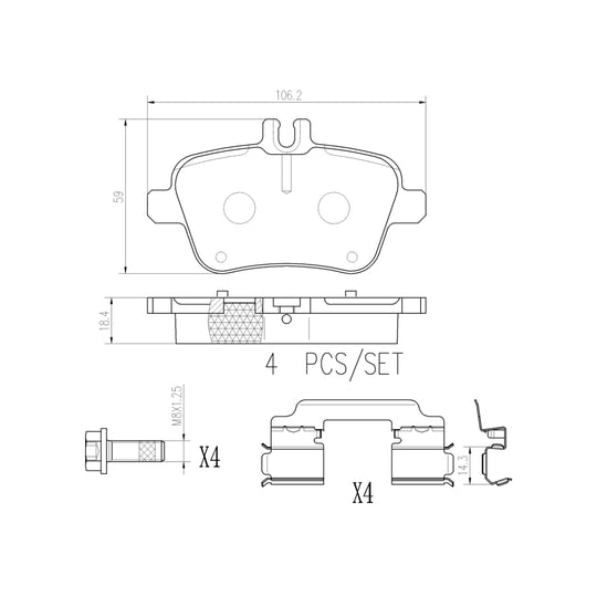 P50135N Brembo PRIME Ceramic Disc Brake Pad Set Brembo Brake Canada