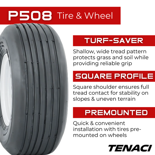 TEC1895086PR5X45-P508 Wheel & Tire Assembly 18X9.50-8 6PR Tenaci Journey P508 Lawn & Garden on 8X7 5X114.3 Rim Tenaci Tires Canada