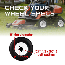 Load image into Gallery viewer, TEC1895086PR5X45-P508 Wheel &amp; Tire Assembly 18X9.50-8 6PR Tenaci Journey P508 Lawn &amp; Garden on 8X7 5X114.3 Rim Tenaci Tires Canada