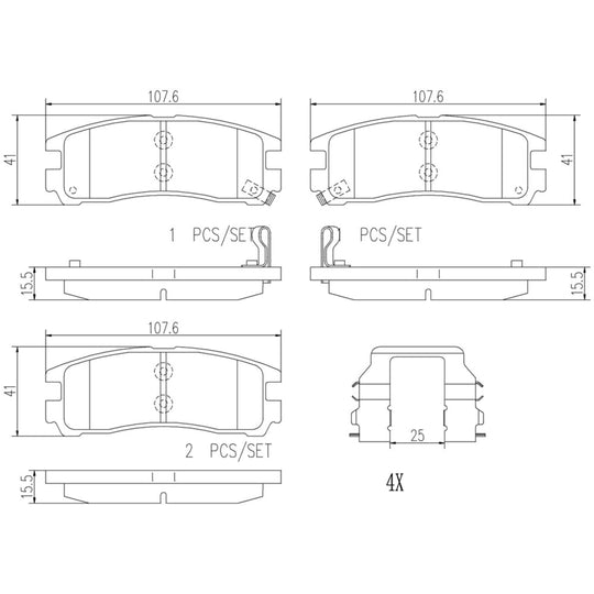 P54012N Brembo PRIME Ceramic Disc Brake Pad Set Brembo Brake Canada