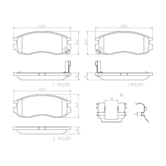 P54014N Brembo PRIME Ceramic Disc Brake Pad Set Brembo Brake Canada