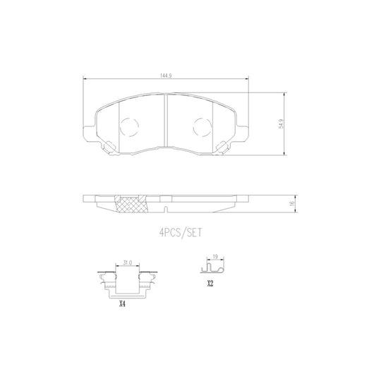 P54030N Brembo PRIME Ceramic Disc Brake Pad Set Brembo Brake Canada