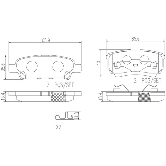 P54034N Brembo PRIME Ceramic Disc Brake Pad Set Brembo Brake Canada