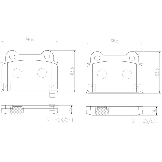 P54052N Brembo PRIME Ceramic Disc Brake Pad Set Brembo Brake Canada