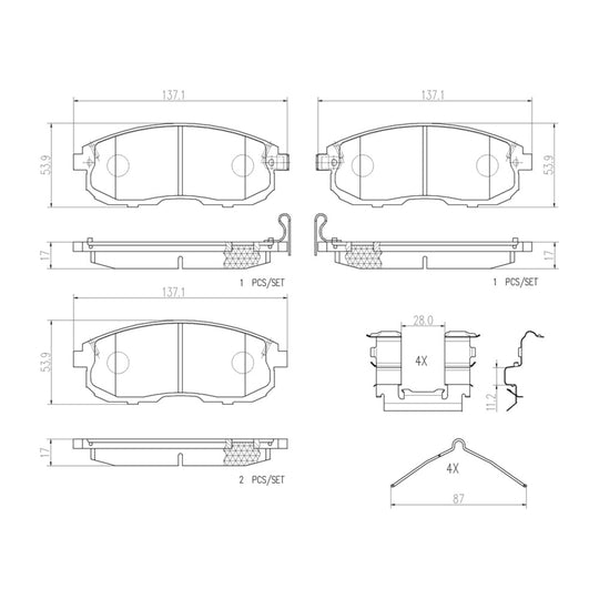 P56021N Brembo PRIME Ceramic Disc Brake Pad Set Brembo Brake Canada