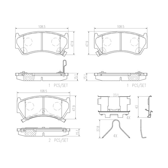 P56026N Brembo PRIME Ceramic Disc Brake Pad Set Brembo Brake Canada
