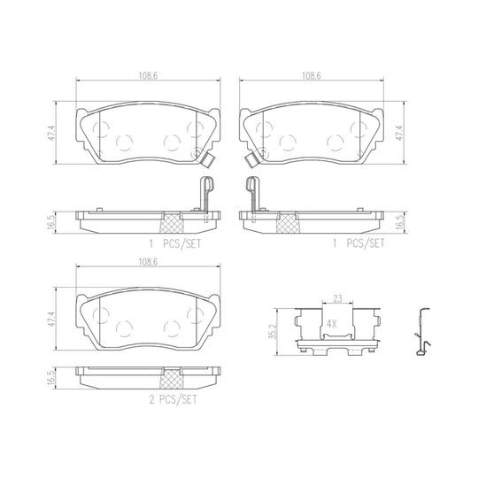 P56027N Brembo PRIME Ceramic Disc Brake Pad Set Brembo Brake Canada