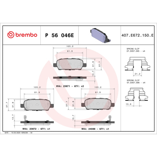 KT08020 Brembo Beyond EV Disc Brake Pad Kit Brembo Brake Canada