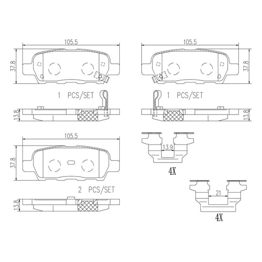 P56046N Brembo PRIME Ceramic Disc Brake Pad Set Brembo Brake Canada