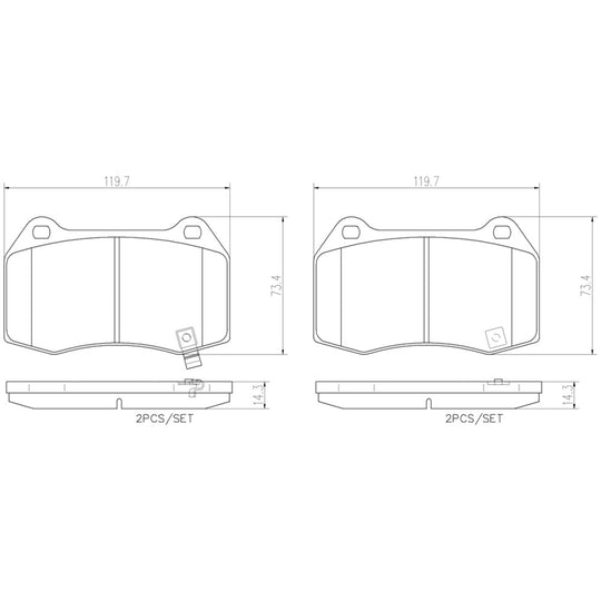 P56047N Brembo PRIME Ceramic Disc Brake Pad Set Brembo Brake Canada