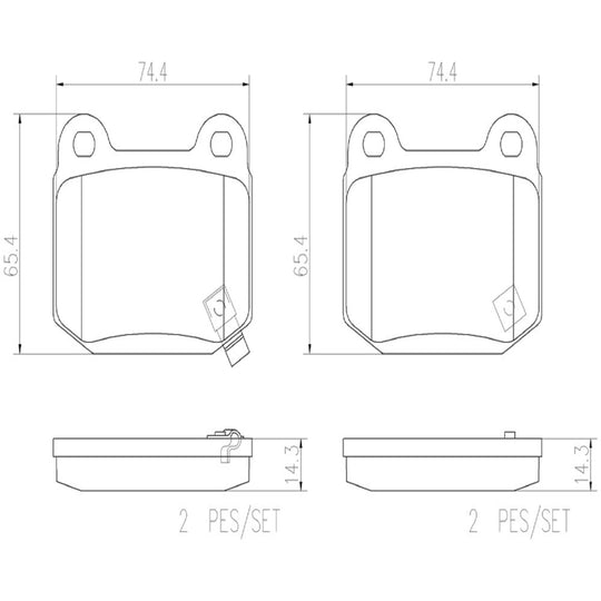 P56048N Brembo PRIME Ceramic Disc Brake Pad Set Brembo Brake Canada