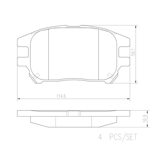 P56050N Brembo PRIME Ceramic Disc Brake Pad Set Brembo Brake Canada