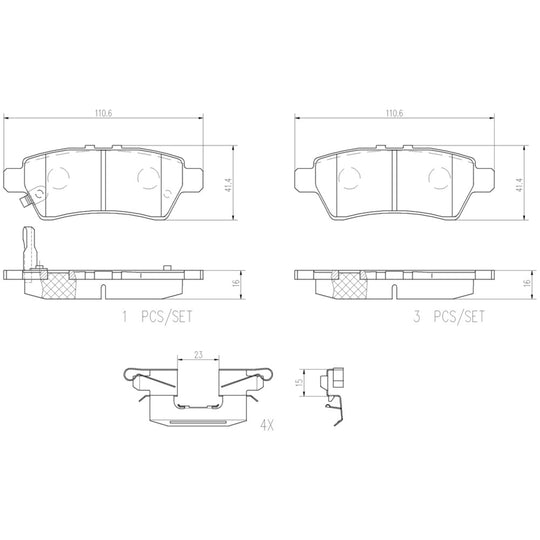 P56060N Brembo PRIME Ceramic Disc Brake Pad Set Brembo Brake Canada