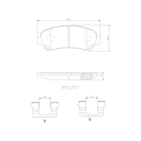 P56062N Brembo PRIME Ceramic Disc Brake Pad Set Brembo Brake Canada