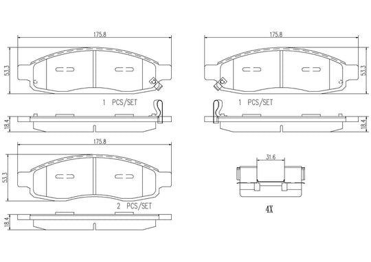 P56078N Brembo PRIME Ceramic Disc Brake Pad Set Brembo Brake Canada