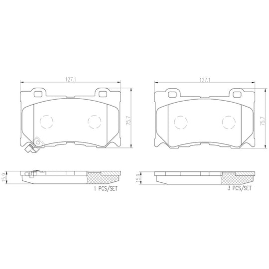 P56084N Brembo PRIME Ceramic Disc Brake Pad Set Brembo Brake Canada