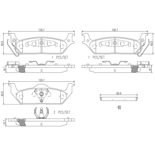 P56091N Brembo PRIME Ceramic Disc Brake Pad Set Brembo Brake Canada