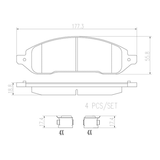P56092N Brembo PRIME Ceramic Disc Brake Pad Set Brembo Brake Canada