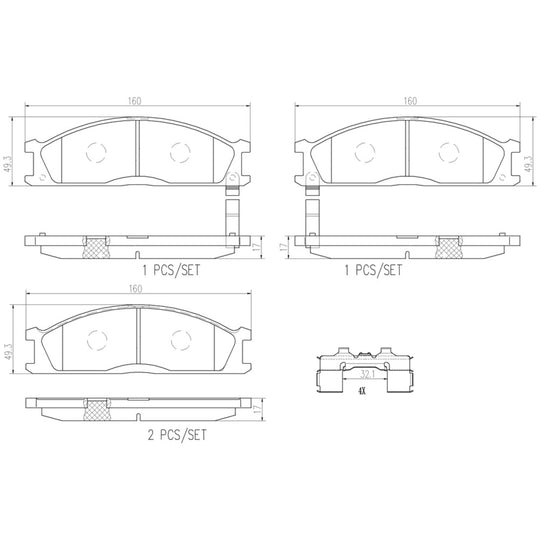 P56093N Brembo PRIME Ceramic Disc Brake Pad Set Brembo Brake Canada