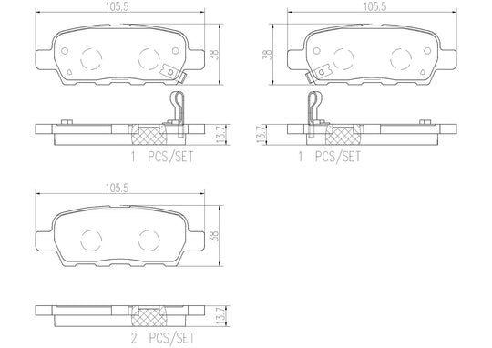 P56101N Brembo PRIME Ceramic Disc Brake Pad Set Brembo Brake Canada