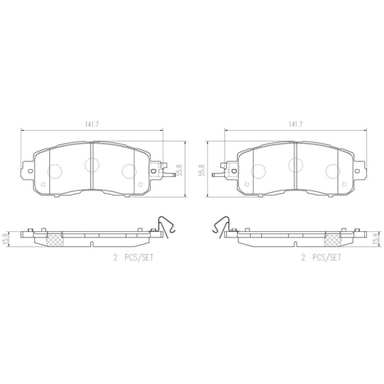 P56104N Brembo PRIME Ceramic Disc Brake Pad Set Brembo Brake Canada