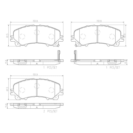 P56106N Brembo PRIME Ceramic Disc Brake Pad Set Brembo Brake Canada