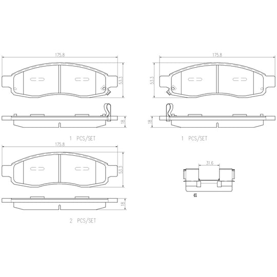 P58001N Brembo PRIME Ceramic Disc Brake Pad Set Brembo Brake Canada