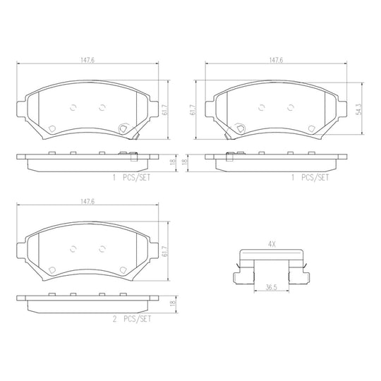 P59028N Brembo PRIME Ceramic Disc Brake Pad Set Brembo Brake Canada