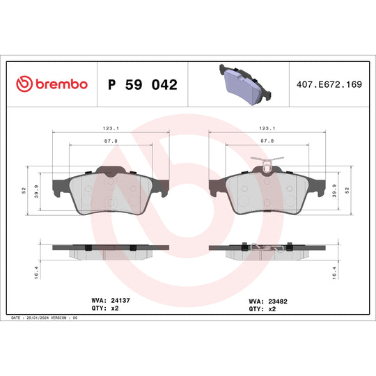 KTX4061 Brembo Low-Met Brake Pad and XTRA Solid Drilled Brake Disc Kit Brembo Brake Canada