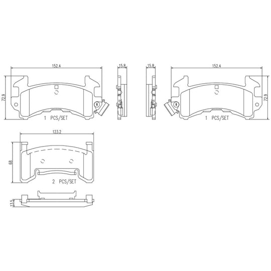P59063N Brembo PRIME Ceramic Disc Brake Pad Set Brembo Brake Canada