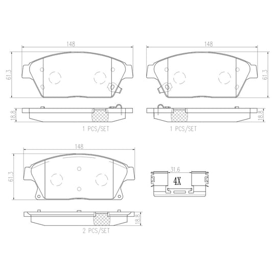P59077N Brembo PRIME Ceramic Disc Brake Pad Set Brembo Brake Canada